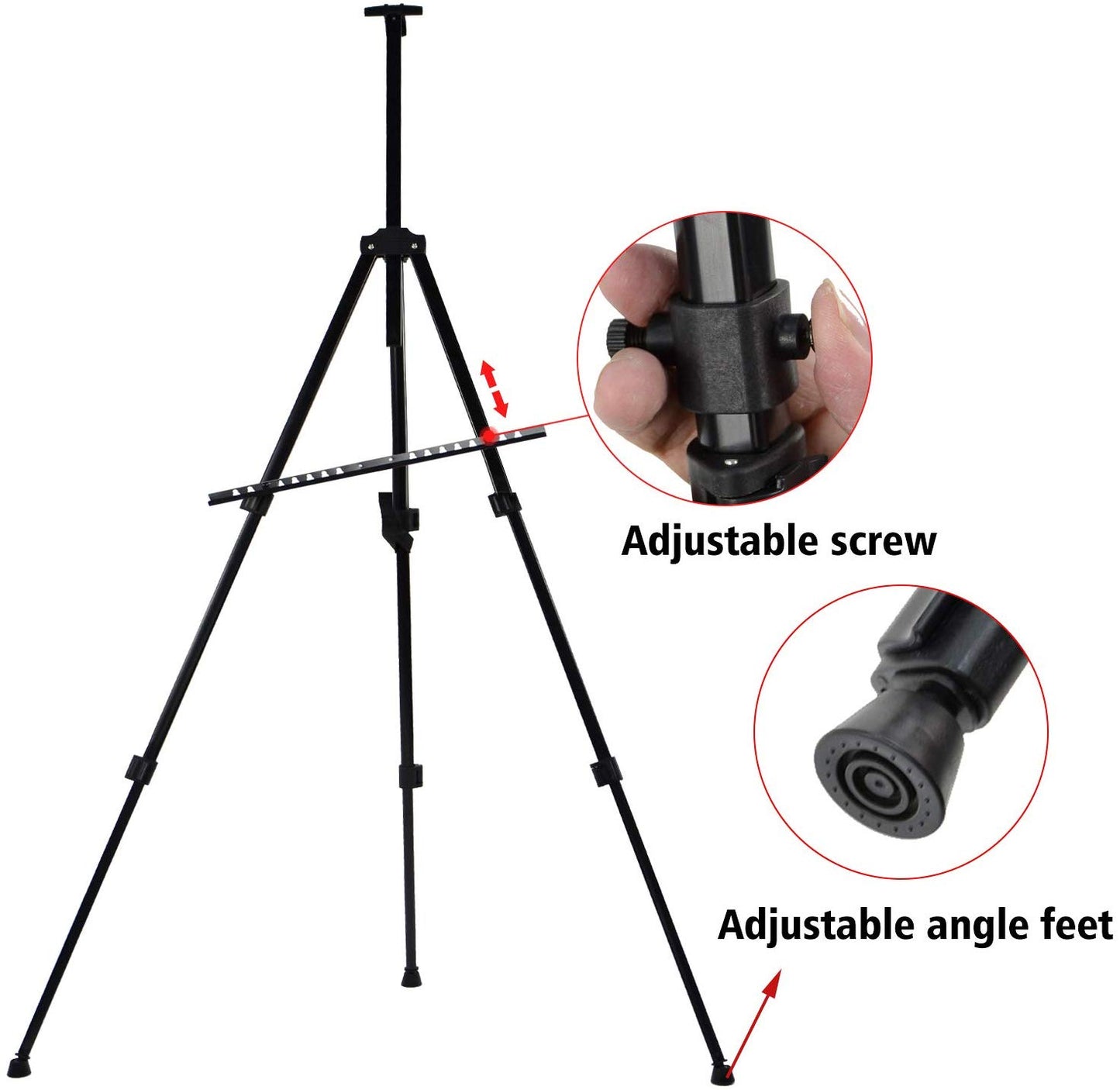 Adjustable and Foldable Easel Stand with Carry Pouch / Telescopic Display Stand for Sintra and Frame